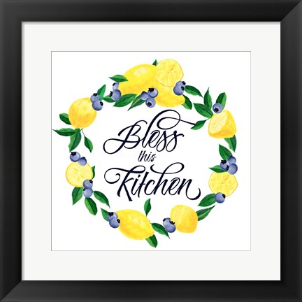 Framed Lemon Blueberry Kitchen Sign I Print