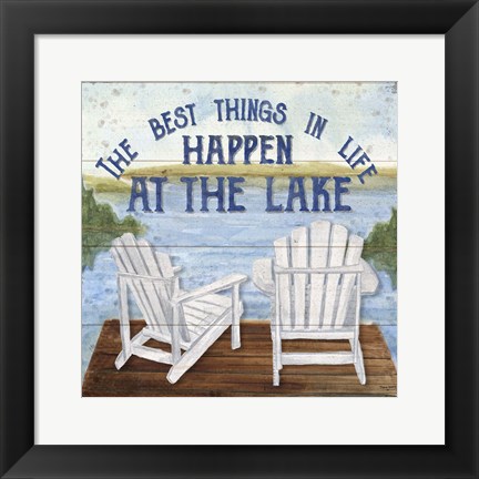 Framed Lake Living I (best things) Print