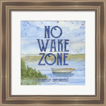 Framed Lake Living II (no wake zone) Print