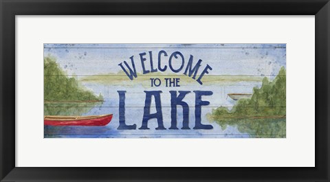 Framed Lake Living Panel I (welcome lake) Print