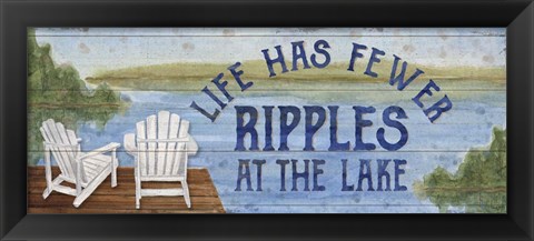 Framed Lake Living Panel II (ripples) Print