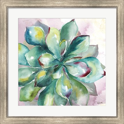 Framed Succulent Watercolor I Print