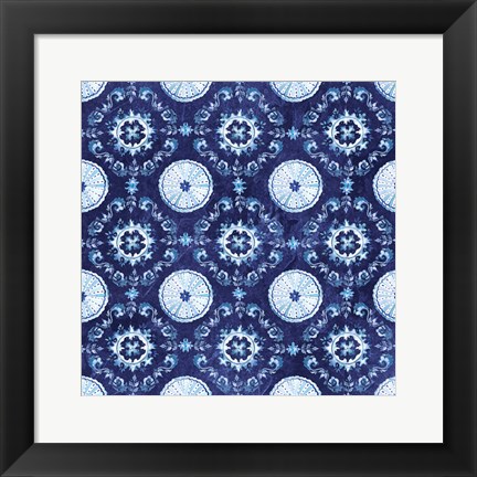 Framed Artisan Medallions Indigo III Print