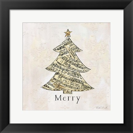 Framed Vintage Christmas Merry Print