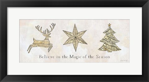 Framed Vintage Christmas Trio Panel Print