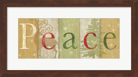 Framed Peace Rustic Sign II Print