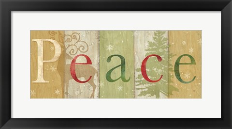 Framed Peace Rustic Sign II Print