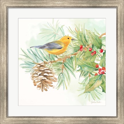 Framed Winter Birds I Warbler Print