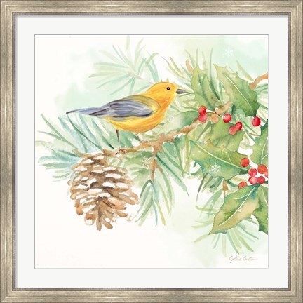 Framed Winter Birds I Warbler Print