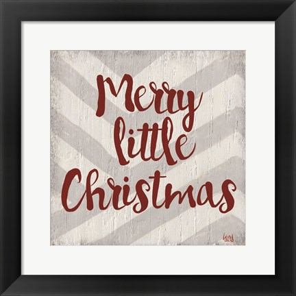 Framed Chevron Christmas I Print