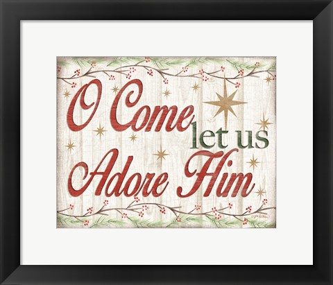 Framed Adore Him Holy Night I Print