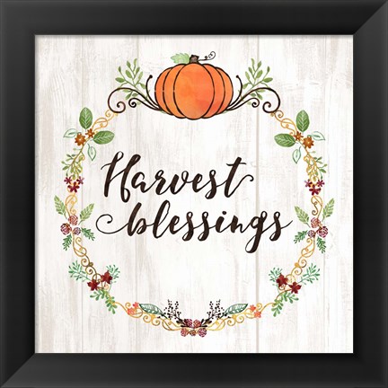 Framed Pumpkin Spice Harvest Blessings Print