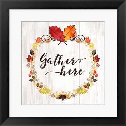 Framed Pumpkin Spice Gather Here Print