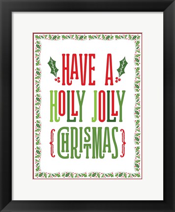 Framed Colorful Christmas with border I Print