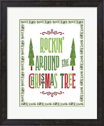 Framed Colorful Christmas with border II Print