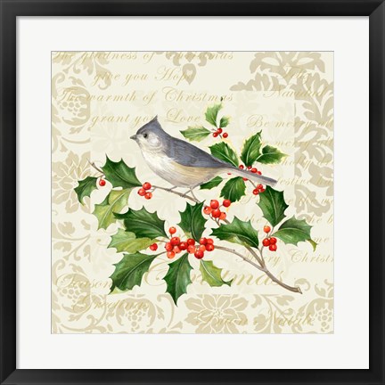 Framed Botanical Christmas Cream II Print