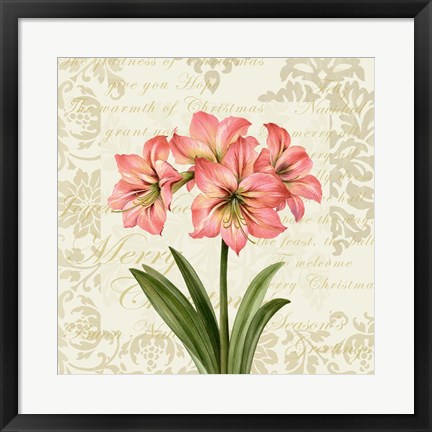 Framed Botanical Christmas Cream IV Print