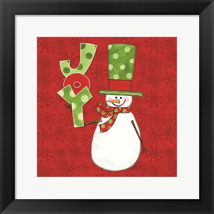 Framed Winter Wonderland Snowmen III Print