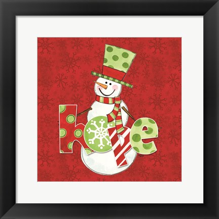 Framed Winter Wonderland Snowmen IV Print