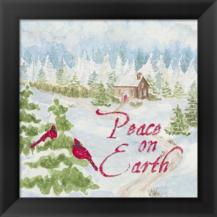 Framed Christmas in the Country III Peace on Earth Print