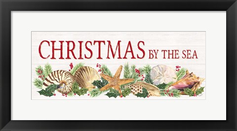 Framed Christmas By the Sea Panel sign Print