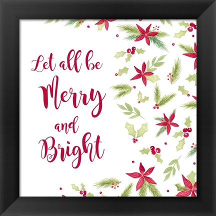 Framed Be Joyful Merry and Bright Print