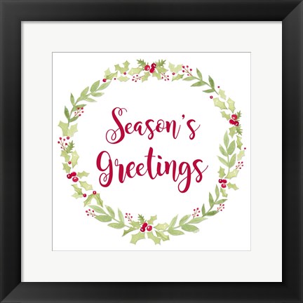 Framed Be Joyful Season&#39;s Greetings Print