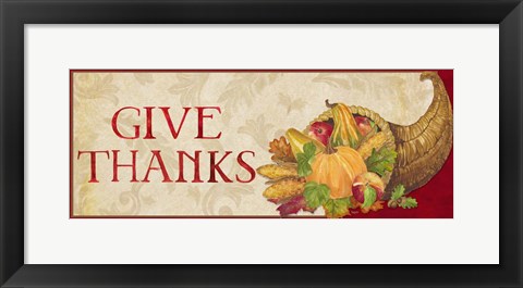 Framed Fall Harvest Give Thanks sign Print