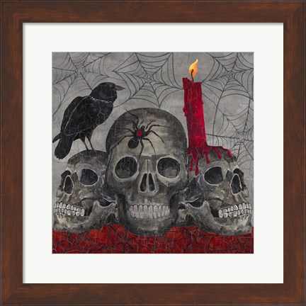 Framed Something Wicked 3 Skulls Print