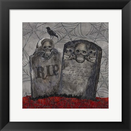 Framed Something Wicked Tombstones Print