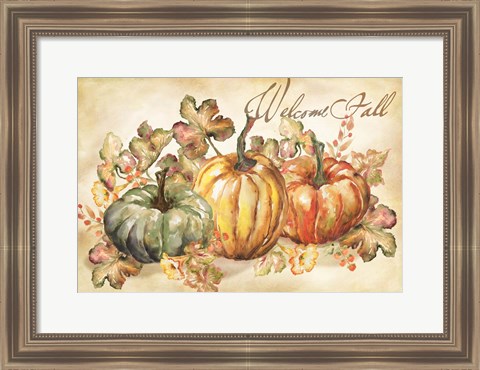 Framed Watercolor Harvest Welcome Fall Print