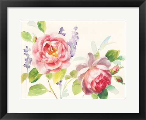 Framed Watercolor Roses Print