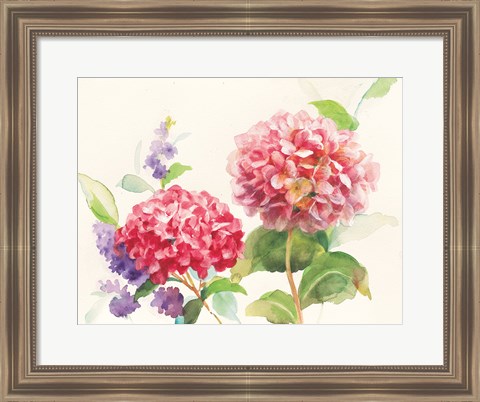 Framed Watercolor Hydrangea Print