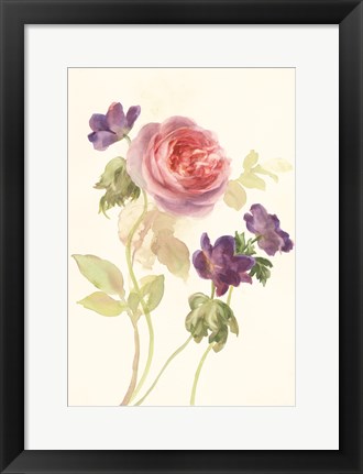 Framed Watercolor Flowers IV Print