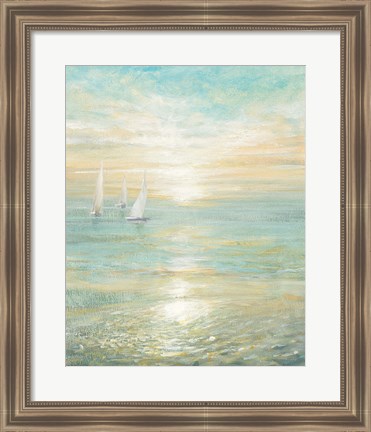 Framed Sunrise Sailboats I Print