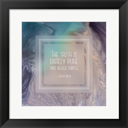 Framed Truth is Rarely Pure - Abstract Tan and Teal Print