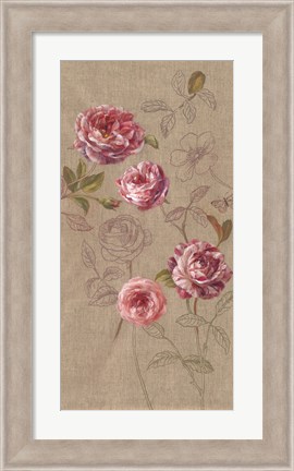 Framed Roses and Butterfly Print