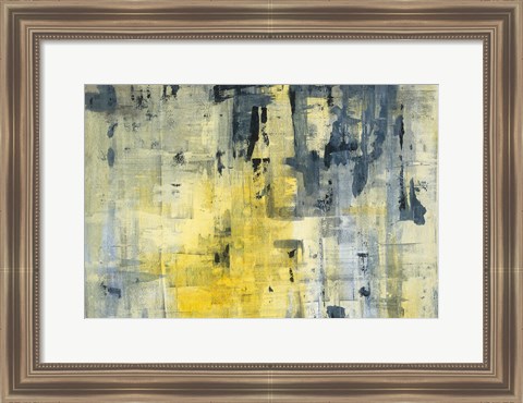 Framed Yellow and Black Background Print