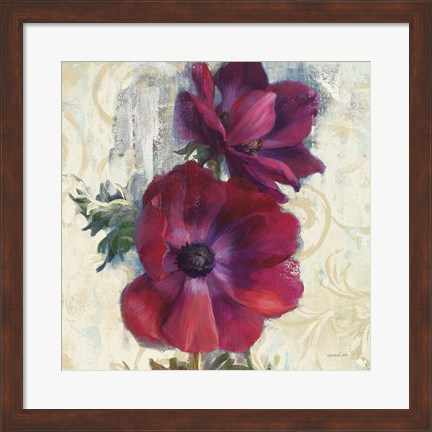 Framed Rich Anemones I on Ivory Print