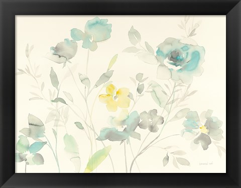 Framed Aqua Roses Print