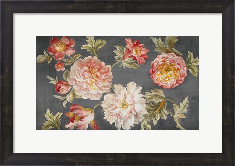 Framed Mixed Floral Charcoal Print