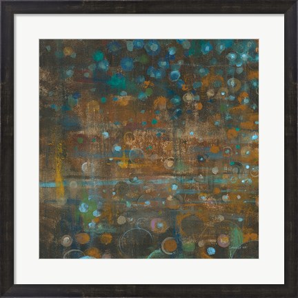 Framed Blue and Bronze Dots IX Print