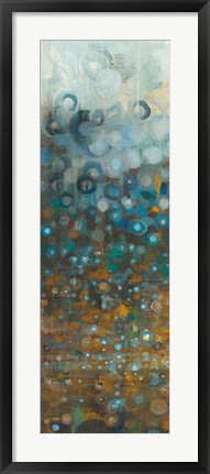 Framed Blue and Bronze Dots V Print