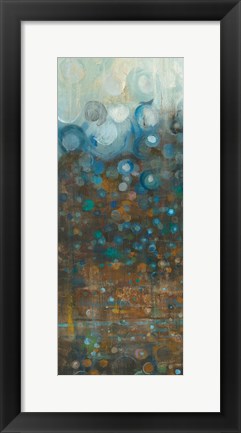 Framed Blue and Bronze Dots II Print