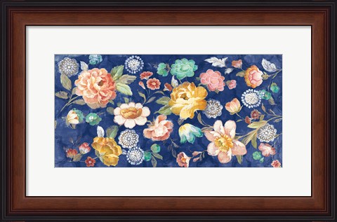 Framed Garden of Delight Indigo I Print