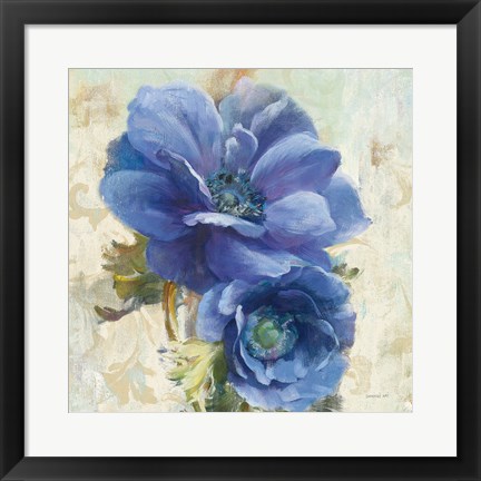 Framed Rich Anemones II on Ivory Print