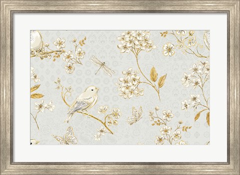 Framed Golden Garden II Print