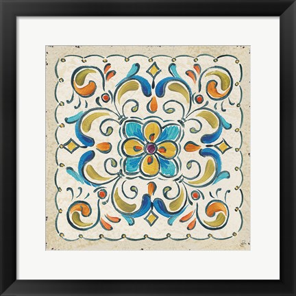 Framed Mediterranean Flair XIV Print