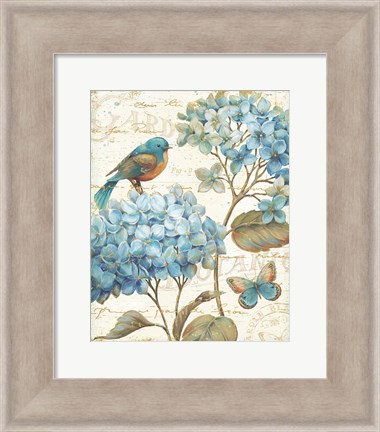 Framed Blue Garden II Print