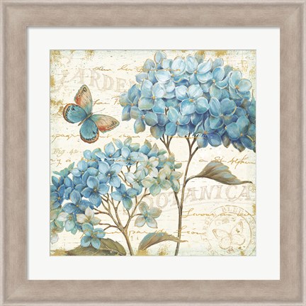 Framed Blue Garden IV Print